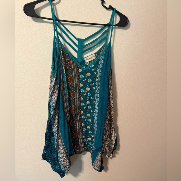 Teal Floral Strappy Camisole - Picture 1 of 3